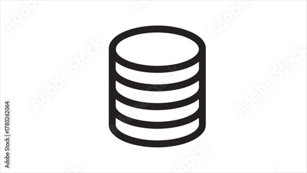 Obraz Modern database icon set with various data storage and connection elements
