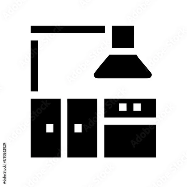 Obraz Kitchen icon, a simple design for cooking space