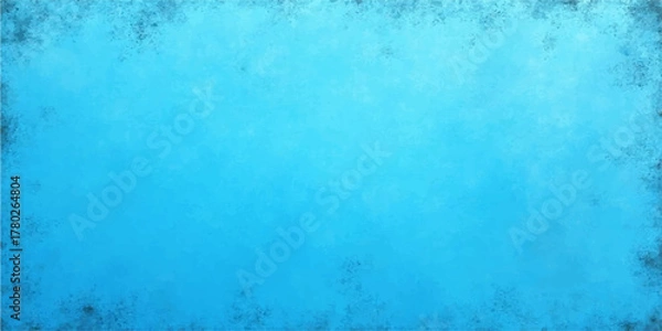 Fototapeta Old blue grunge wall texture background with a painted watercolor surface design