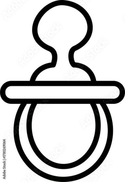 Obraz Baby pacifier  icon. Pacifier symbol. Vector graphics and not Artificial Intelligence, logo illustration. Replaceable vector design.