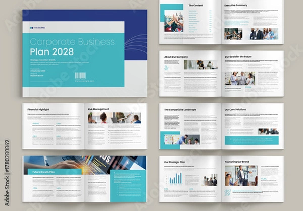 Fototapeta Business Plan Landscape Brochure