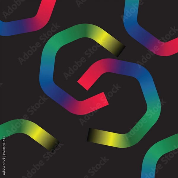 Fototapeta Vibrant Gradient Flowing Abstract Lines on Dark Background