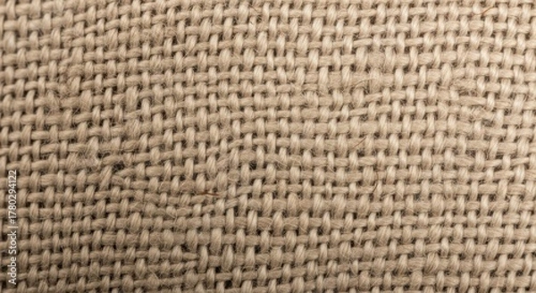 Fototapeta Textured natural fiber fabric with rustic weave pattern provides an earthy background