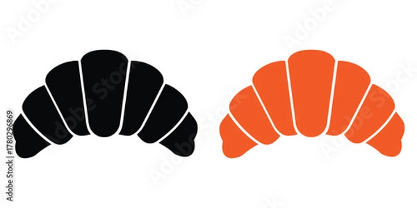 Obraz Croissant silhouette vector illustration