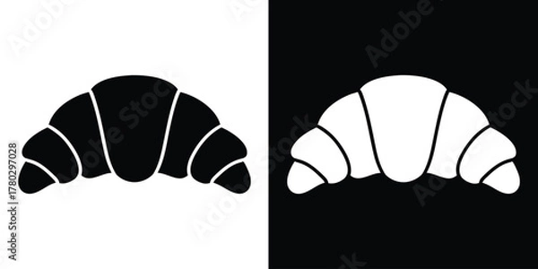 Obraz Croissant silhouette vector illustration