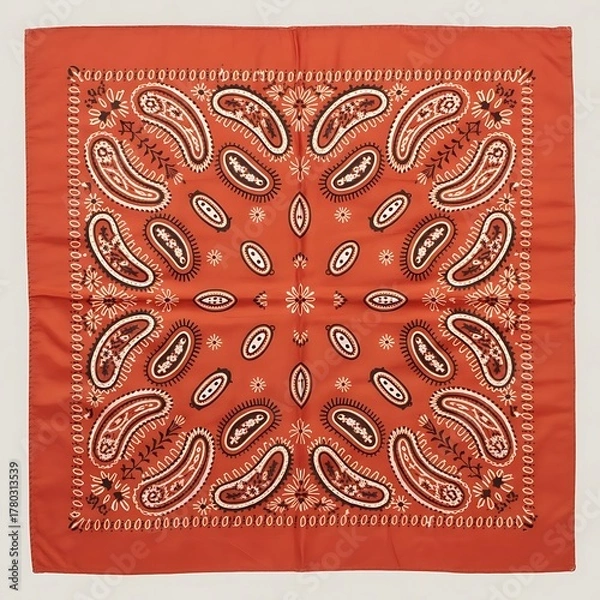 Obraz Elegant rustcolored paisley bandana with intricate details