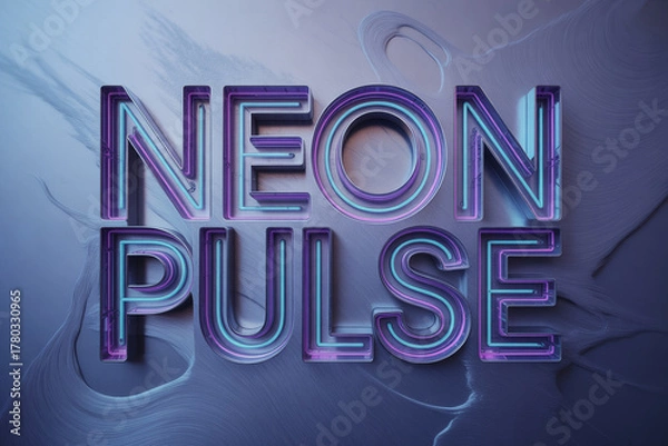Fototapeta Vibrant neon pulse design with electric blue and purple glow against a patterned surface for exciting branding and modern digital designs that pop with energy