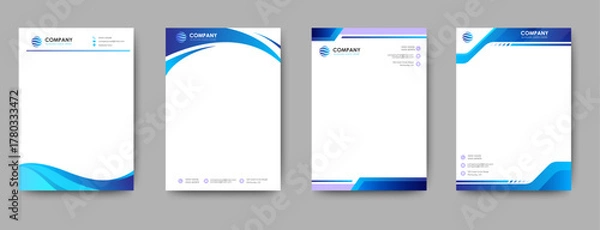 Fototapeta Abstract Letterhead Design Modern Business Letterhead Design Template. Business style letter head templates for your project design. Vector illustration