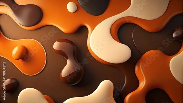 Obraz Abstract geometric orange and brown circular pattern vector background wallpaper design