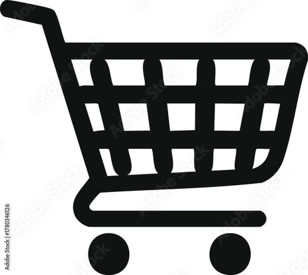 Fototapeta Shopping cart icon for online store or ecommerce platform with simple and clean design style