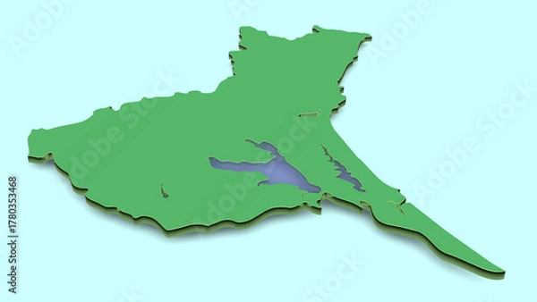 Obraz 茨城県マップ素材（背景：水色）