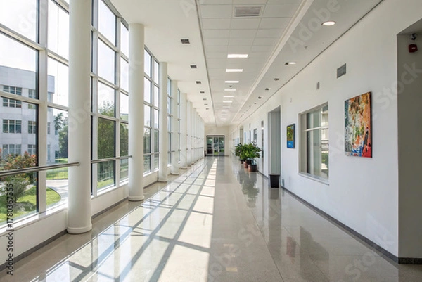 Obraz Bright, clean hallway in a modern