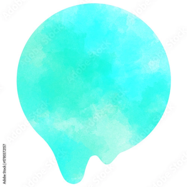 Obraz とけるまるの明るい青水彩素材
