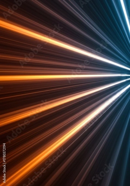 Fototapeta Abstract background depicting rapid motion and dynamic energy flow, suitable for modern technological presentations and speed concepts, fast, action, trails