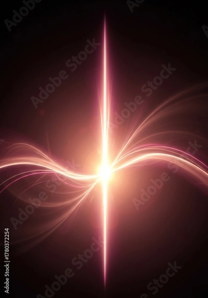 Fototapeta Abstract background displaying ethereal glowing light and soft flowing energy waves, suggesting spiritual or cosmic radiance, wellness, divine, texture