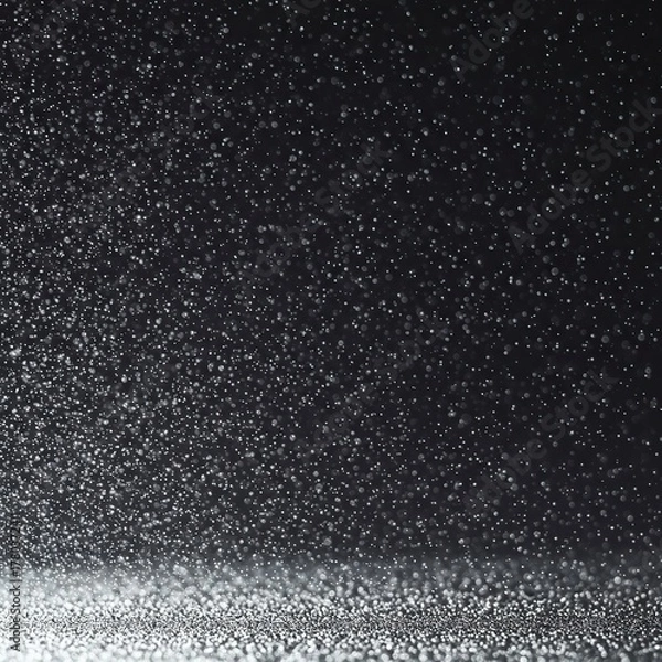 Fototapeta Abstract background featuring bright, luminous silver particles creating a subtle, sparkling field of light. This is a festive, luxury, ethereal texture, glitter, clean, ethereal