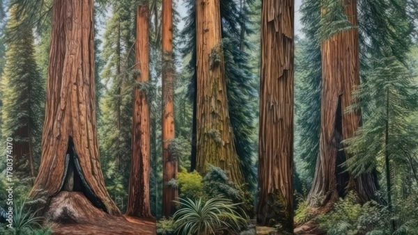 Obraz Redwood forest scene