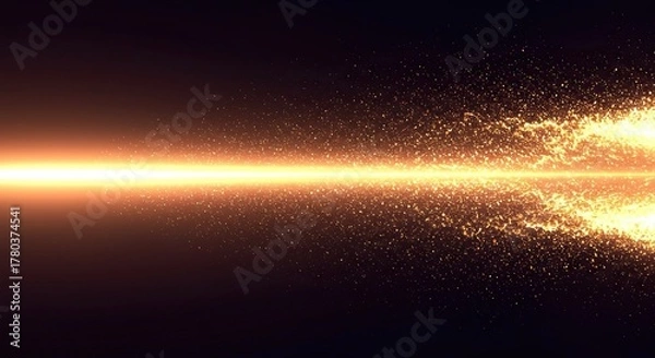 Fototapeta Abstract background with dynamic glowing particles and bright flowing light creating a creative energy field for potential ideas, future, achievement, success
