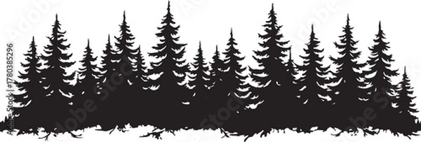 Fototapeta Pine Forest Silhouette Bundle