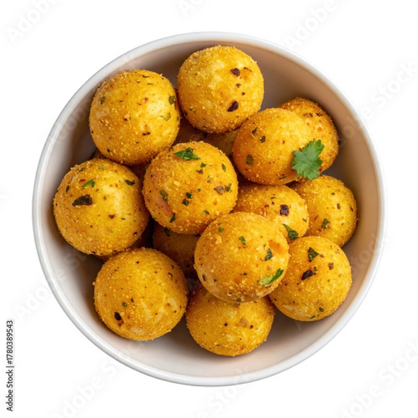 Fototapeta Mini peruvian mussels (choritos a la chalaca), a vibrant appetizer isolated on a pure white background for menus