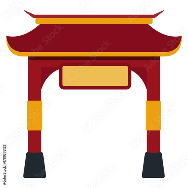 Obraz Chinese Gate Illustration