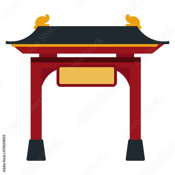 Obraz Chinese Gate Illustration