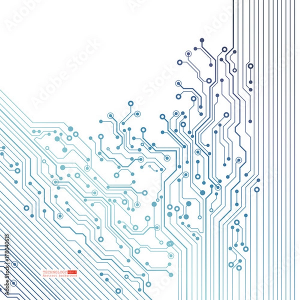 Fototapeta Vector circuit board illustration. Abstract technology