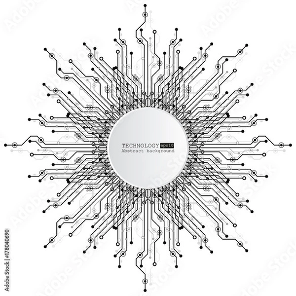 Fototapeta Vector circuit board illustration. Abstract technology