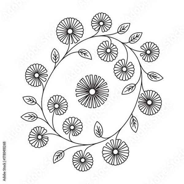 Obraz Elegant black floral ornament collection,  greeting cards, logos, patterns, and vector art projects.