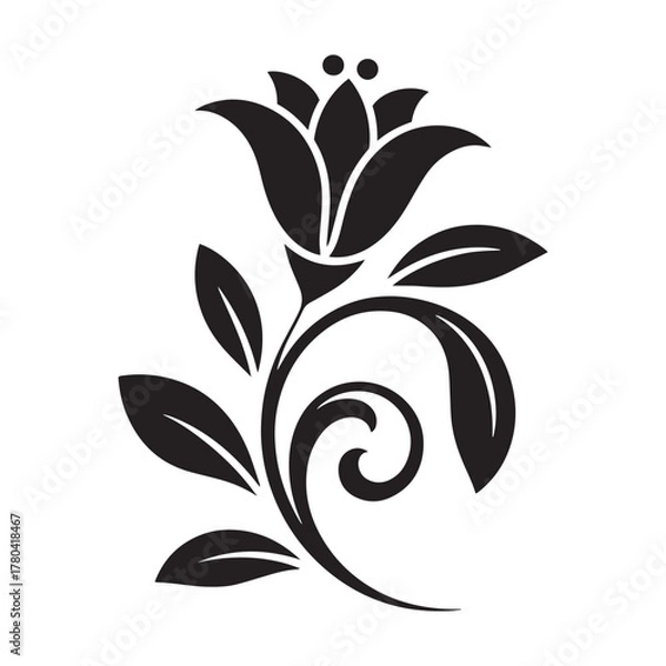 Obraz Elegant black floral ornament collection,  greeting cards, logos, patterns, and vector art projects.