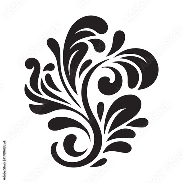 Obraz Elegant black floral ornament collection,  greeting cards, logos, patterns, and vector art projects.