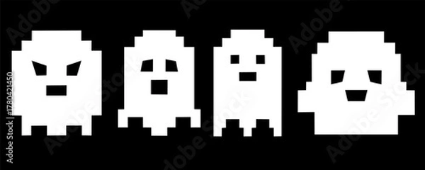 Fototapeta pixel ghost set