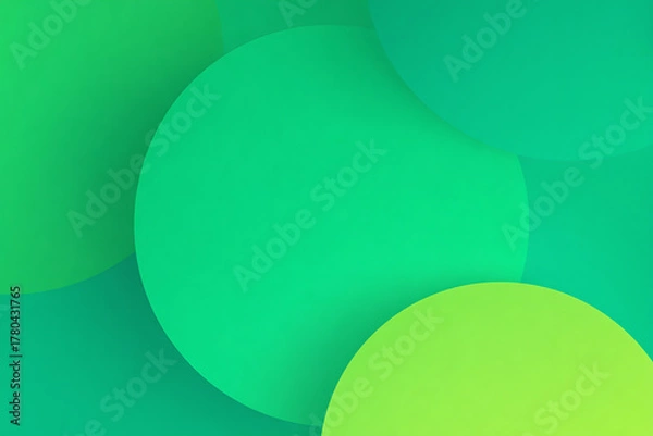 Obraz Abstract green overlap circle background