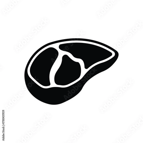 Obraz Beef steak icon logo flat vector design
