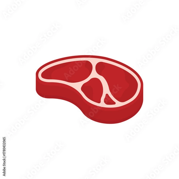 Obraz Raw Meat Illustration Vector. Raw steak beef vector Icon. beef illustration icon