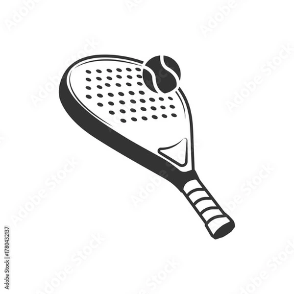 Obraz Padel logo padel Racket with ball logo design vector