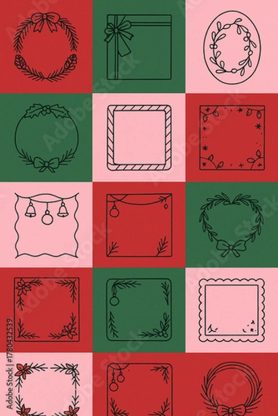 Fototapeta Christmas Frames Set 