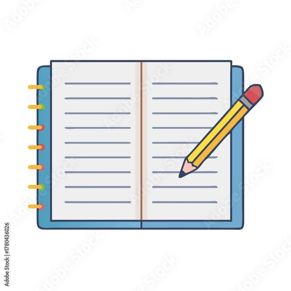 Obraz Notebook and Pencil Sketch Icon