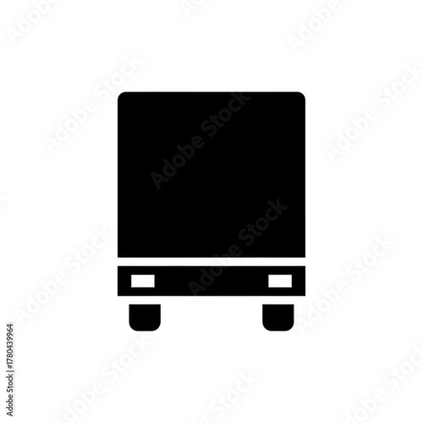 Obraz Monochrome Freight Truck Silhouette – Simple Flat Vector Design for Transport Services
