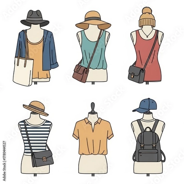 Obraz Minimal Apparel Display Illustration