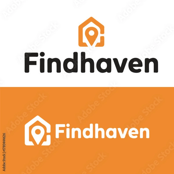 Obraz Findhaven Logo Design – Modern Real Estate and Location Branding Icon