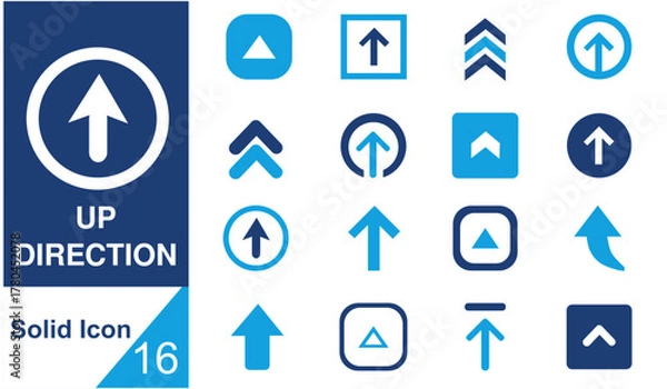 Fototapeta Up Direction icon set.Upward arrow icon set vector illustration