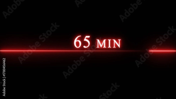 Fototapeta Counting timer minute illustration. Neon countdown timer minutes.