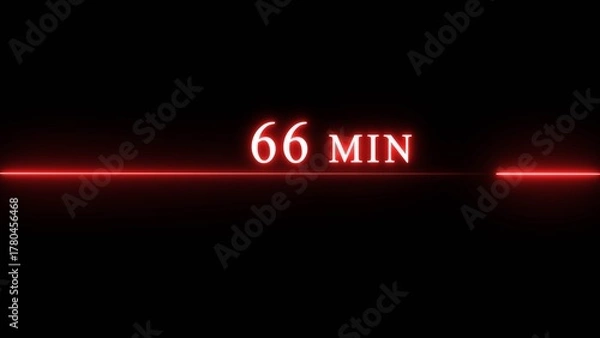 Fototapeta Counting timer minute illustration. Neon countdown timer minutes.