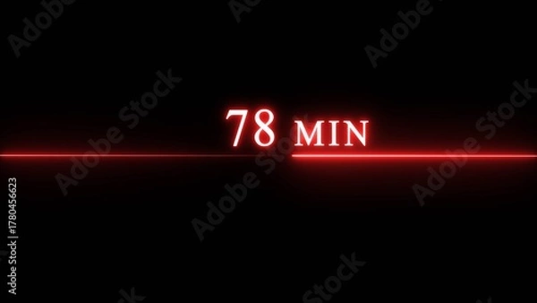 Fototapeta Counting timer minute illustration. Neon countdown timer minutes.