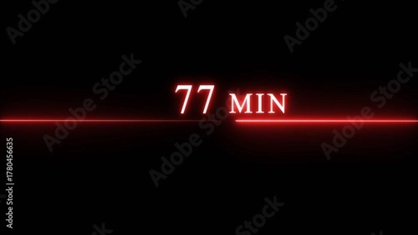 Fototapeta Counting timer minute illustration. Neon countdown timer minutes.