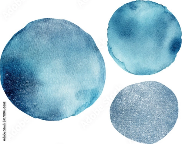 Fototapeta Blue watercolor circles vector