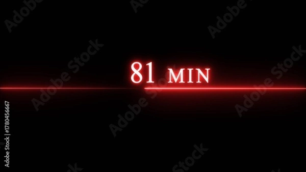 Fototapeta Counting timer minute illustration. Neon countdown timer minutes.