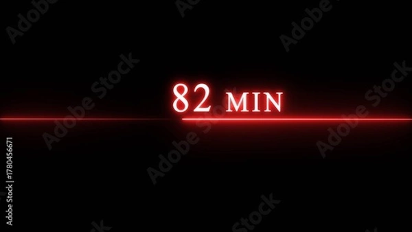 Fototapeta Counting timer minute illustration. Neon countdown timer minutes.