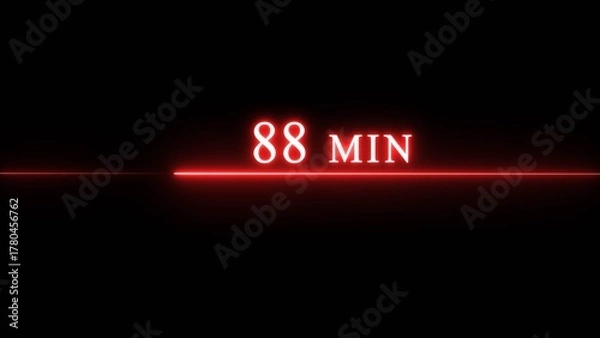 Fototapeta Counting timer minute illustration. Neon countdown timer minutes.